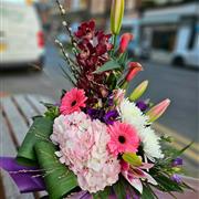 Pink &amp; Purple Front Facing Arrangement