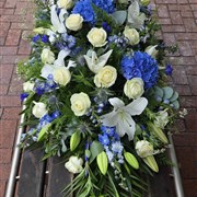 Serenity in Sapphire Casket Spray